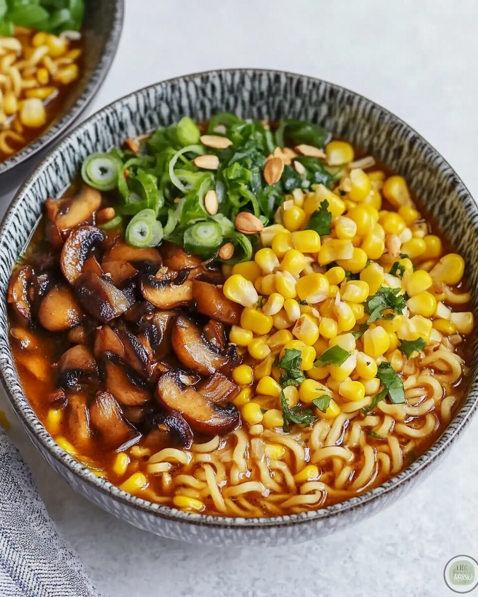 Corn and Mushroom Ramen Bowls