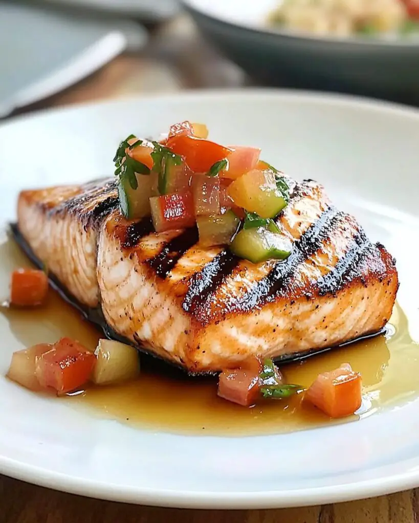 Grilled Salmon with Sherry Vinegar-Honey Glaze
