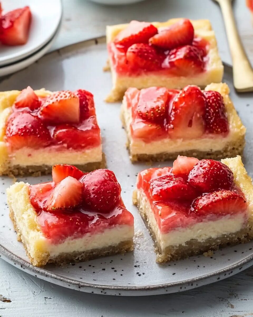 Strawberry Rhubarb Cheesecake Bars