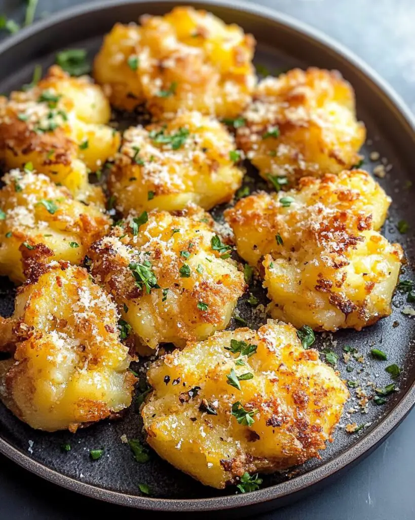 Crispy Garlic Butter Parmesan Smashed Potatoes