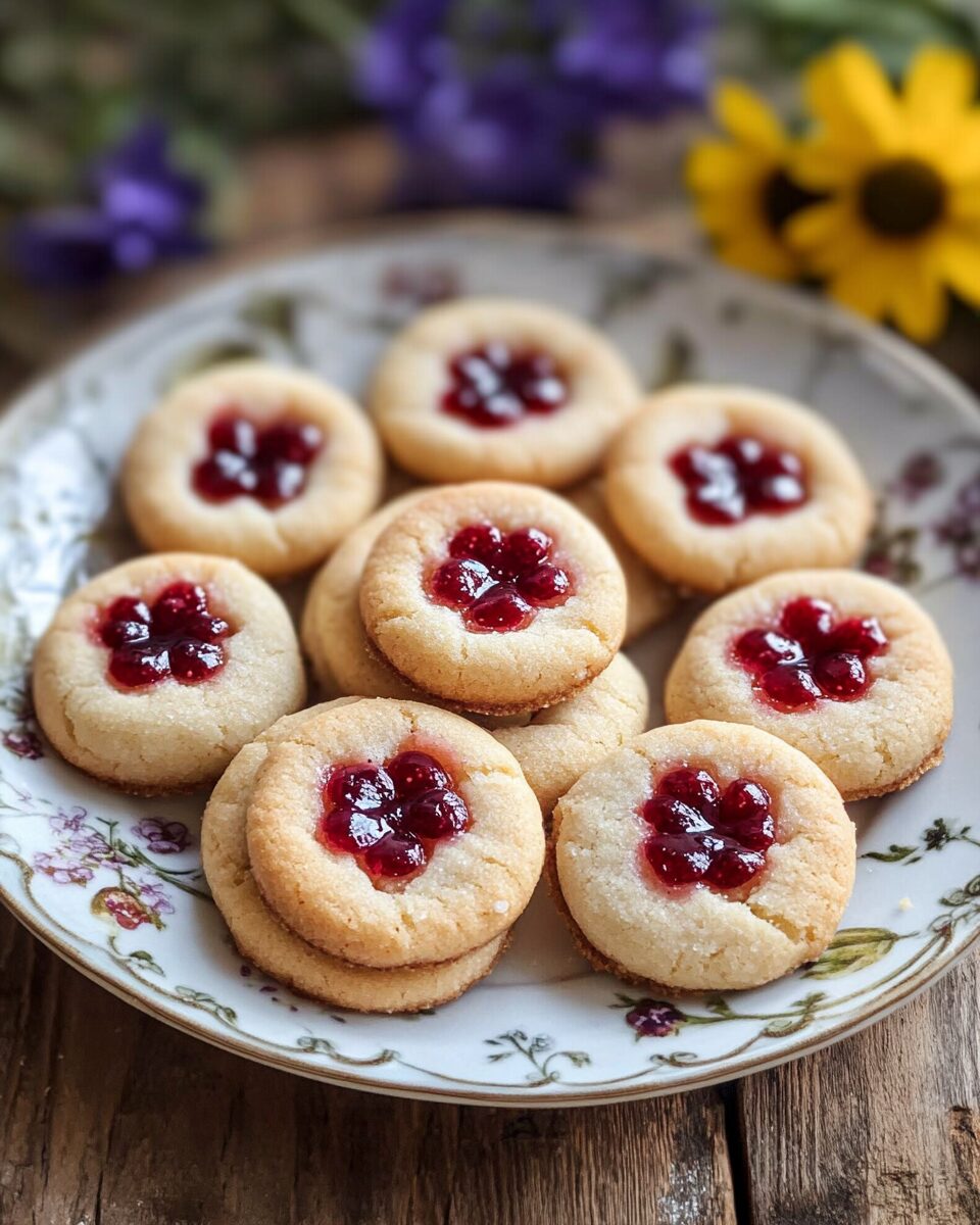 Flower Jam Thumbprint Cookies