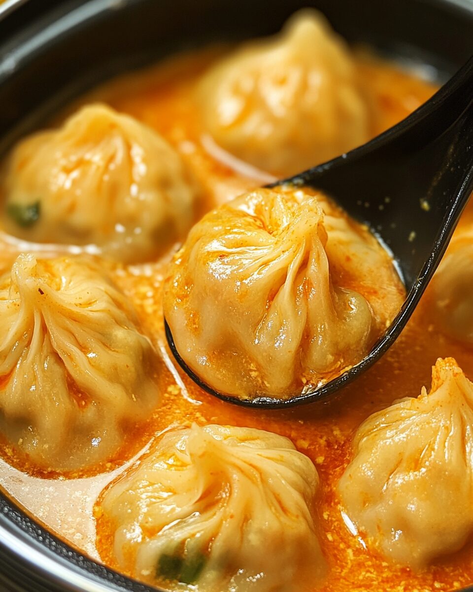 Soup Dumplings in Creamy Gochujang Sauce