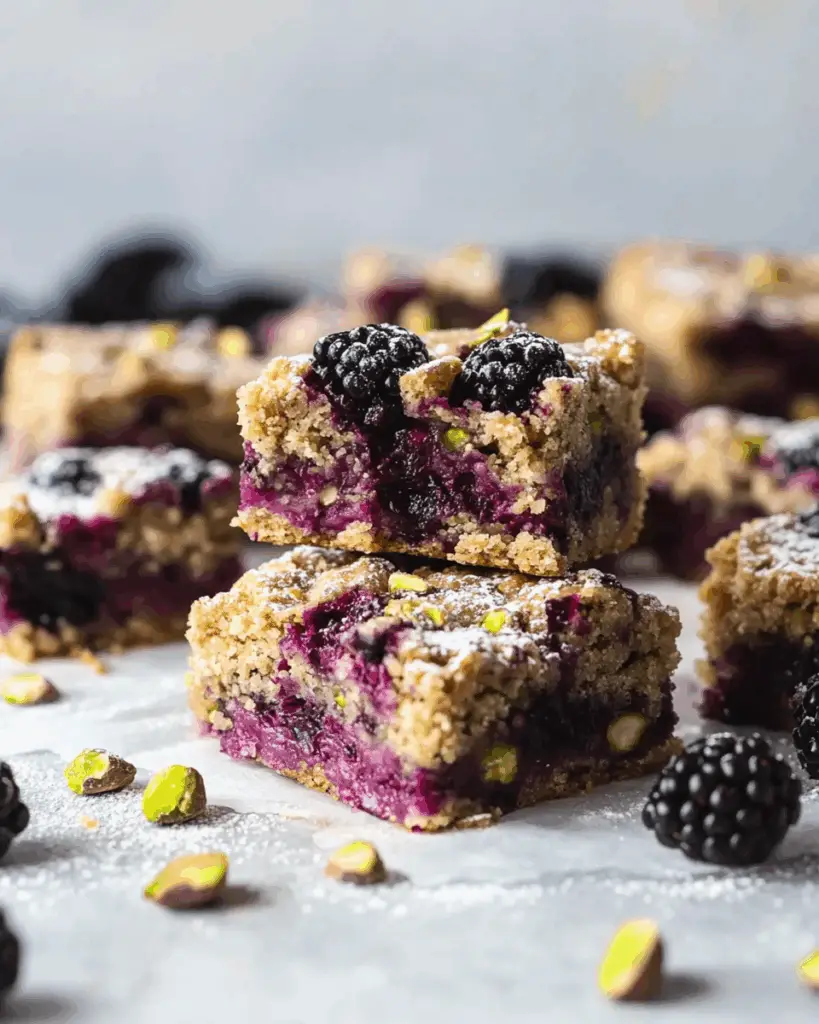 Blackberry Pistachio Dream Bars