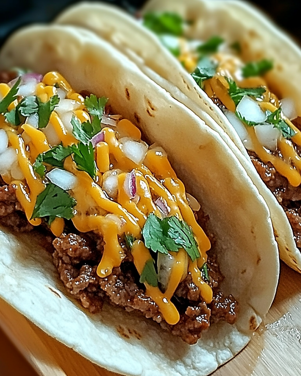 Garlic Butter Honey BBQ Beef Tacos