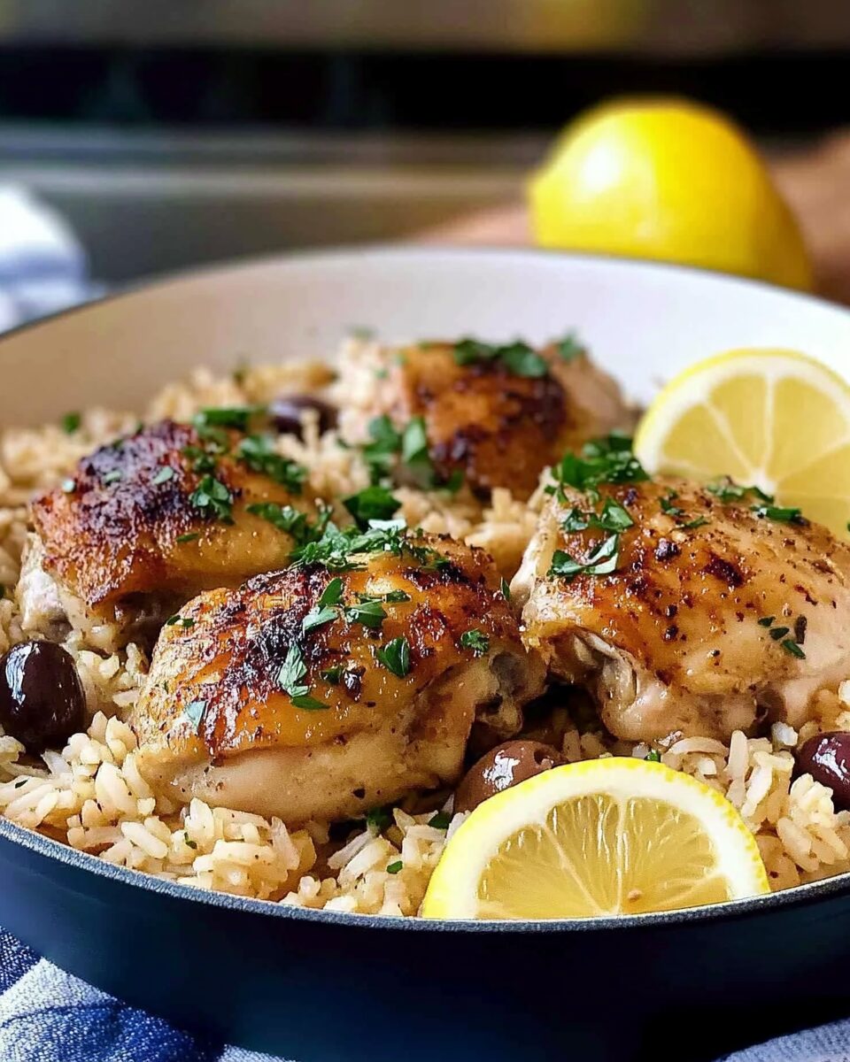 One-Pot Greek Chicken Lemon Rice