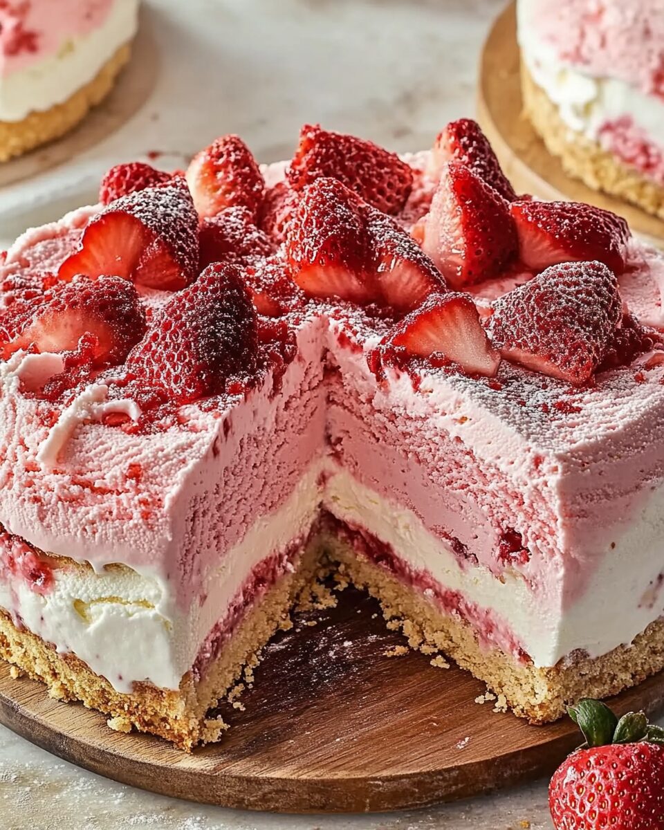 Strawberry Shortcake Ice Cream Cake