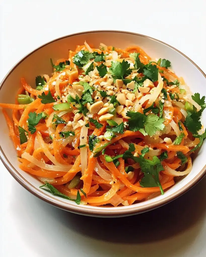 Carrot Noodles with Spicy Peanut Dressing