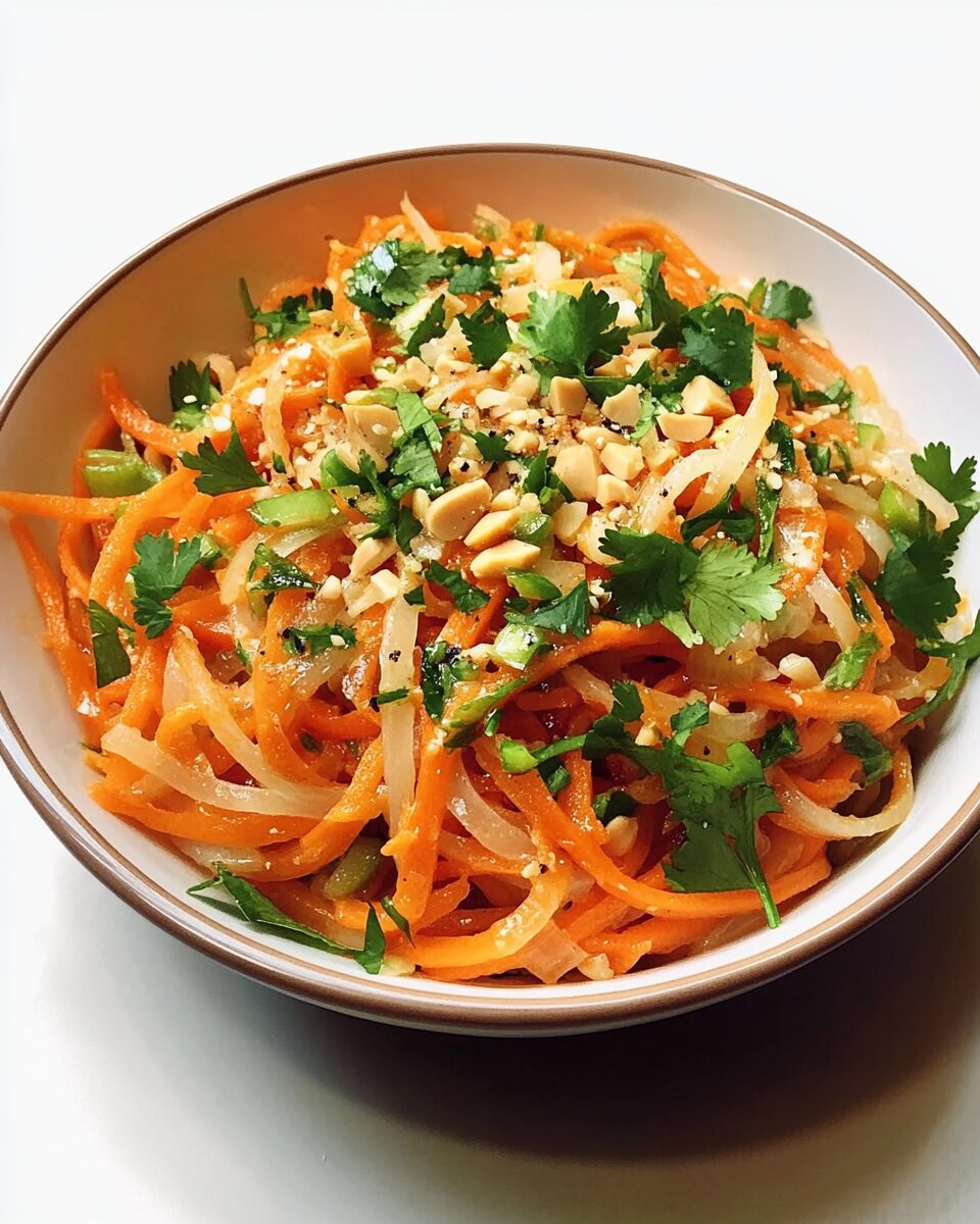 Carrot Noodles with Spicy Peanut Dressing