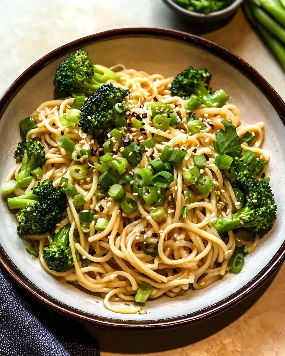 Scallion Garlic Noodles with Broccoli