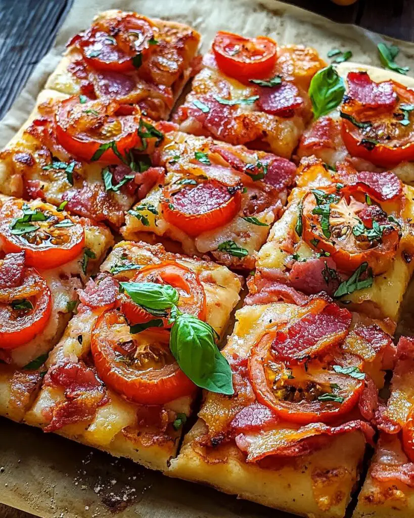 Tomato Bacon Squares