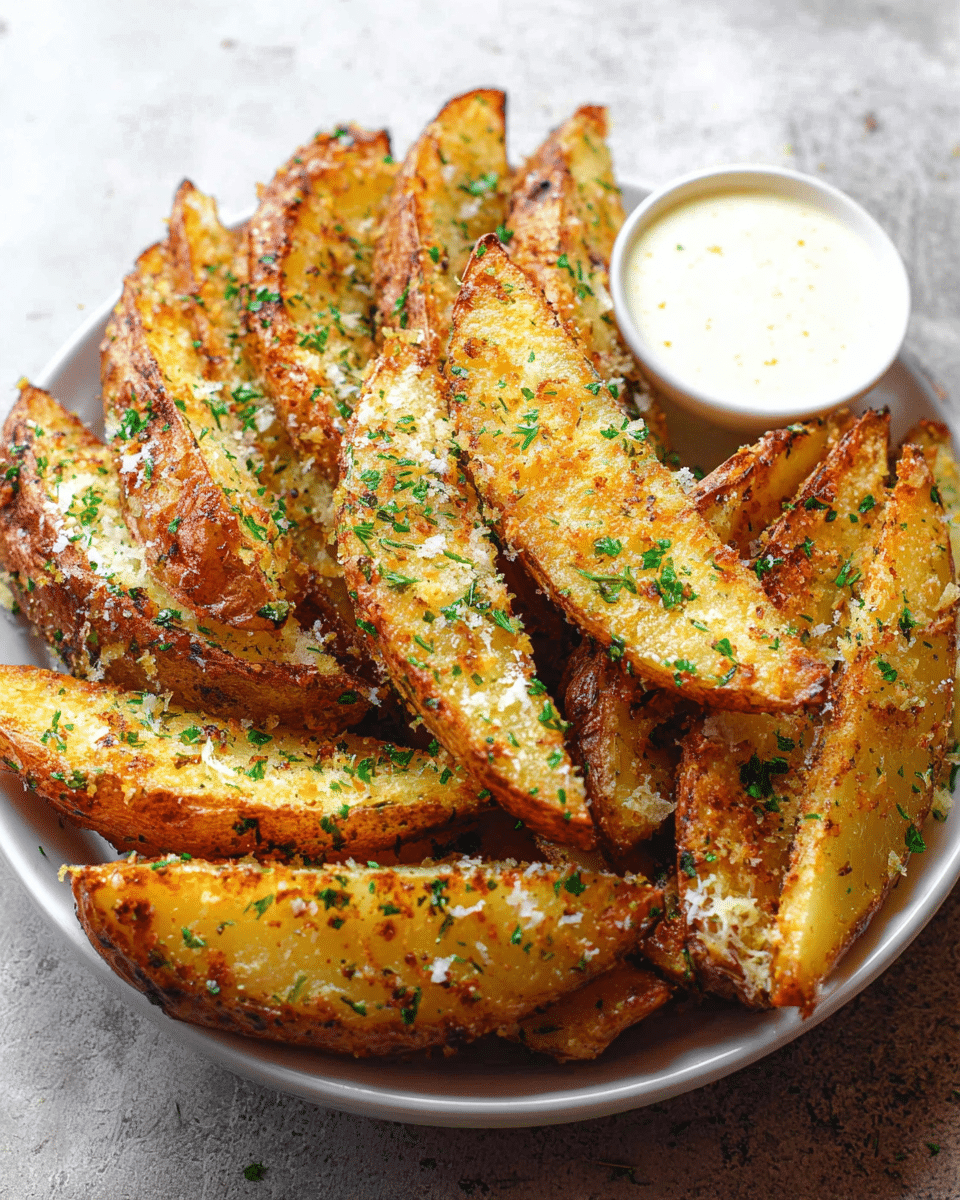 Baked Garlic Parmesan Potato Wedges
