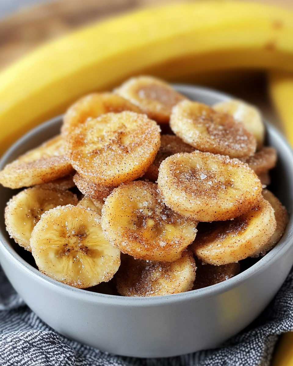 Cinnamon Sugar Air Fryer Banana Chips