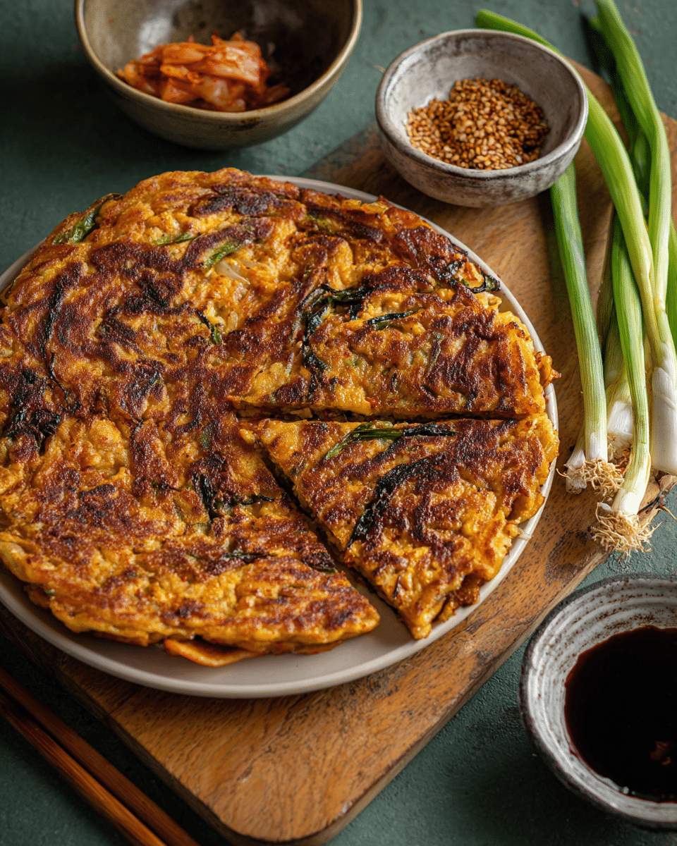 Korean Spicy Pork Pancakes