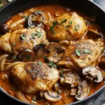 One-Skillet Chicken Paprikash with Mushrooms and Onions
