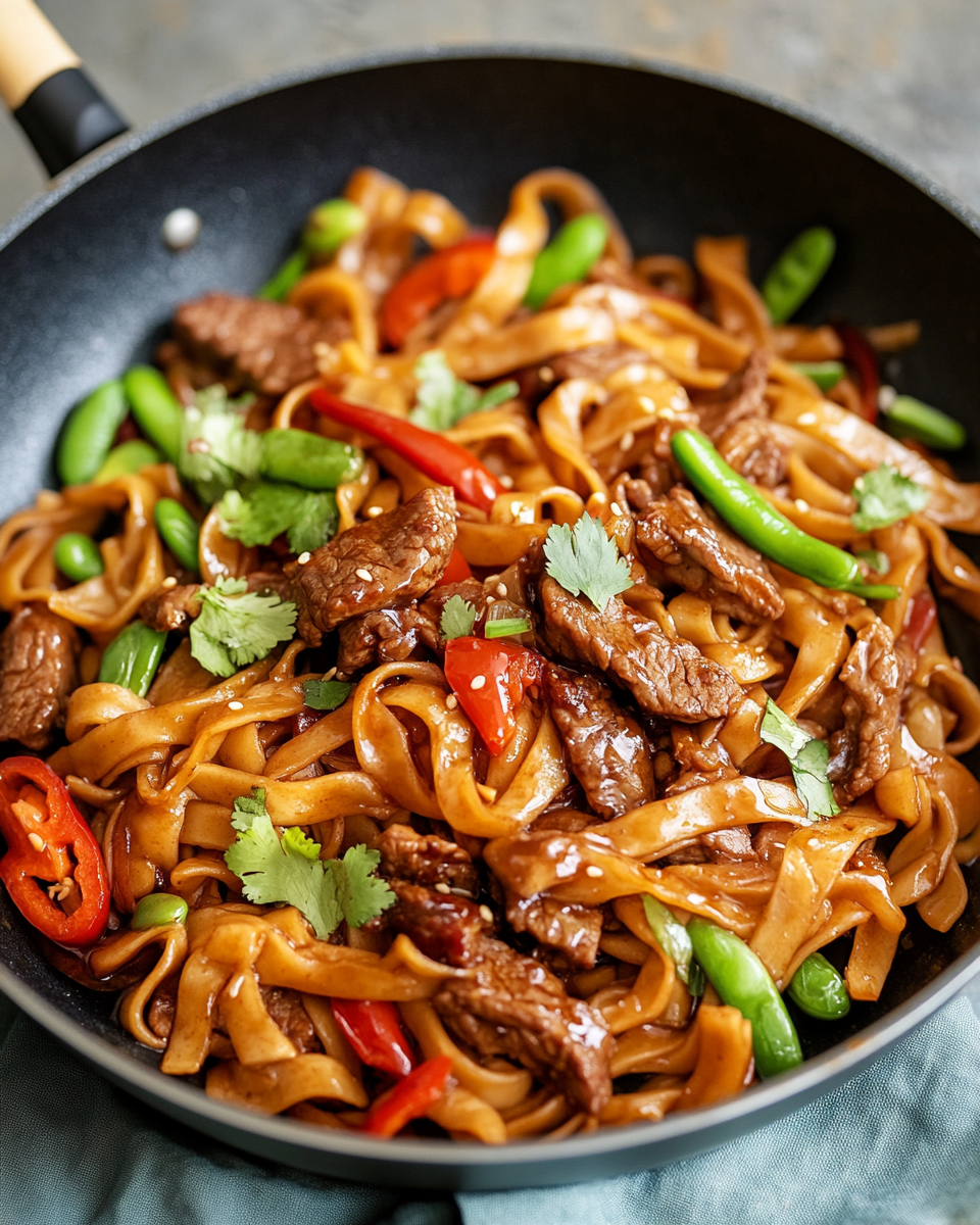Quick Hoisin Beef Noodle Stir Fry