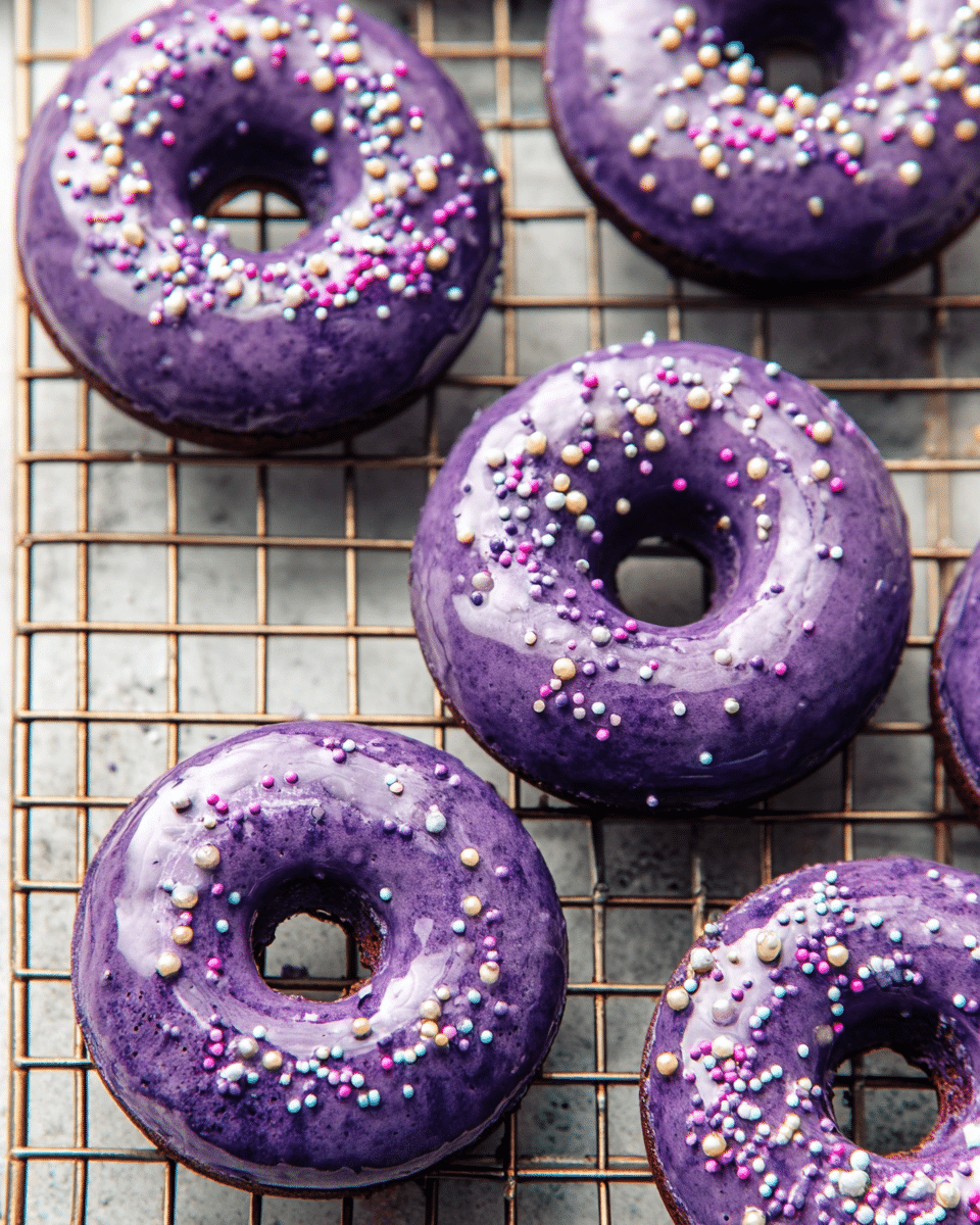 Baked Ube Mochi Donuts