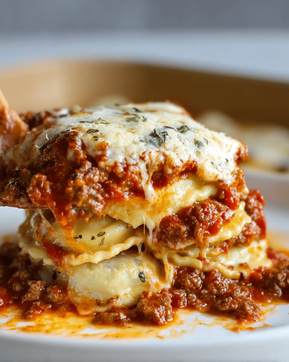 Beefy Baked Ravioli