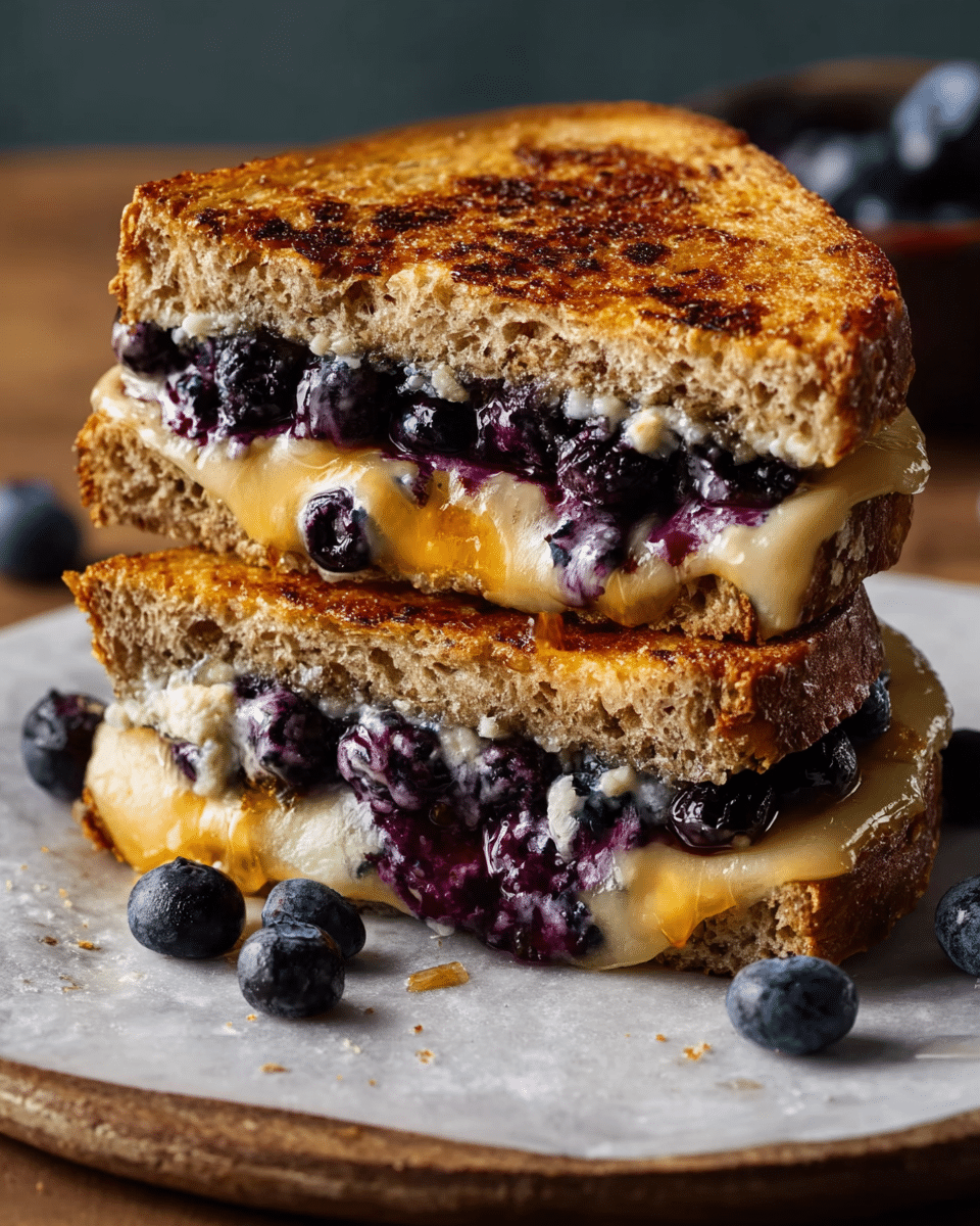 Grilled Cheese with Blueberries