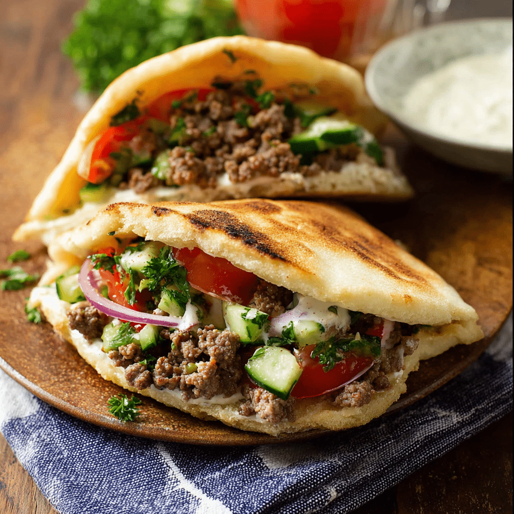 Ground Beef Pita Sandwich