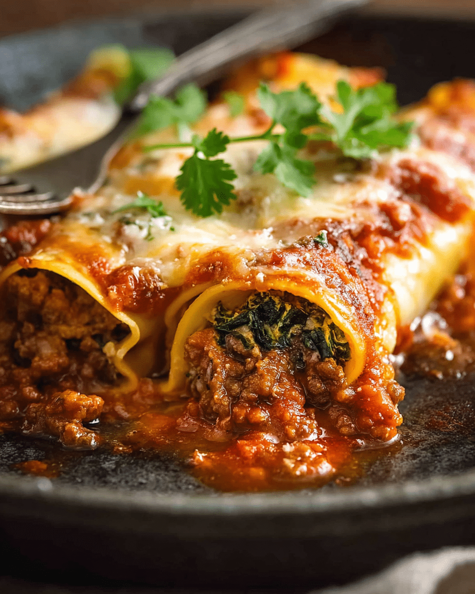 Spinach and Beef Cannelloni