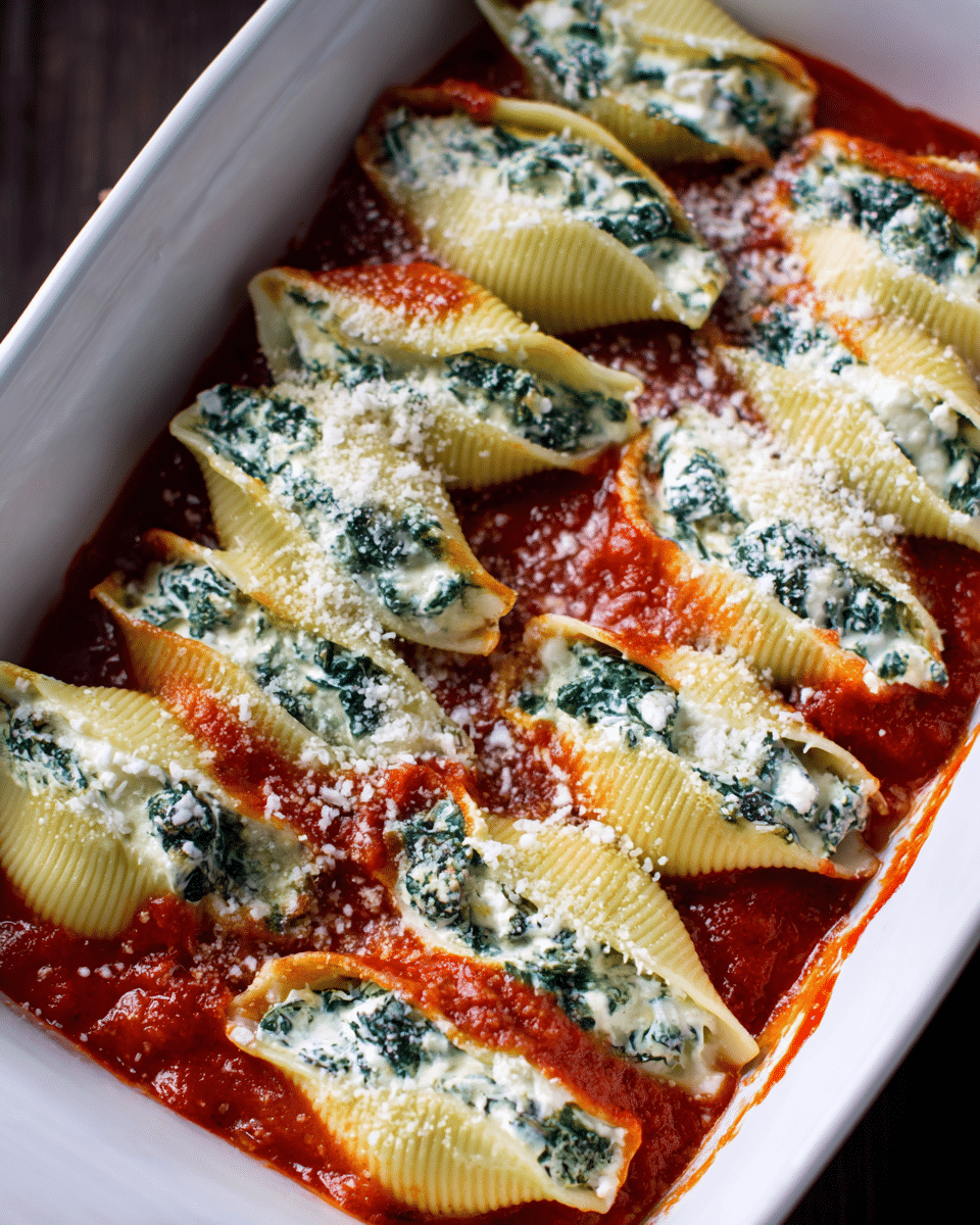 Spinach and Ricotta Stuffed Shells