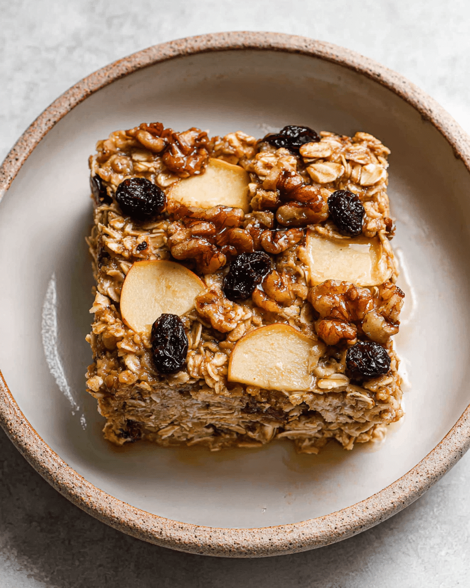 Apple Cinnamon Raisin Walnut Baked Oatmeal