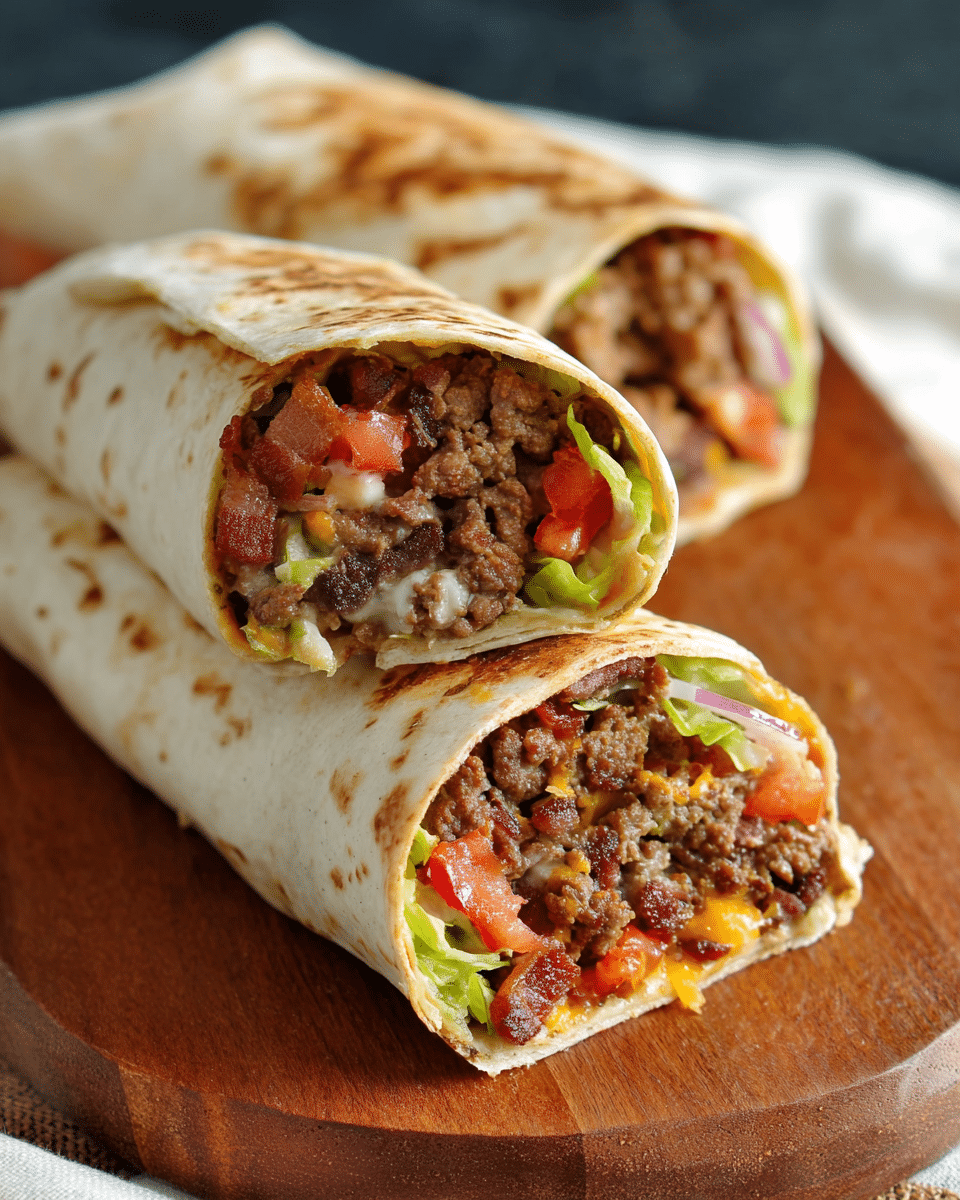 Bacon Cheeseburger Wraps
