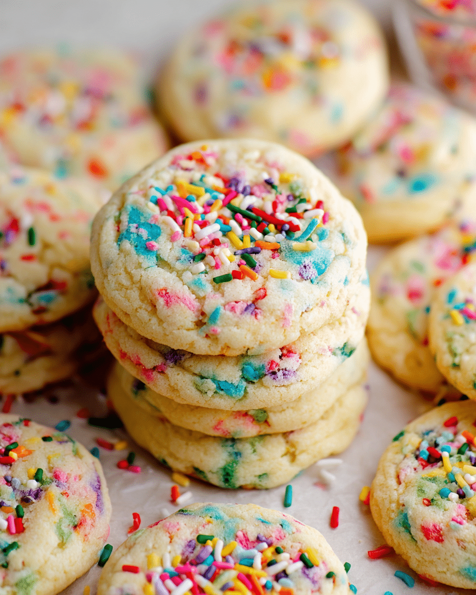 Cake Batter Sprinkle Cookies