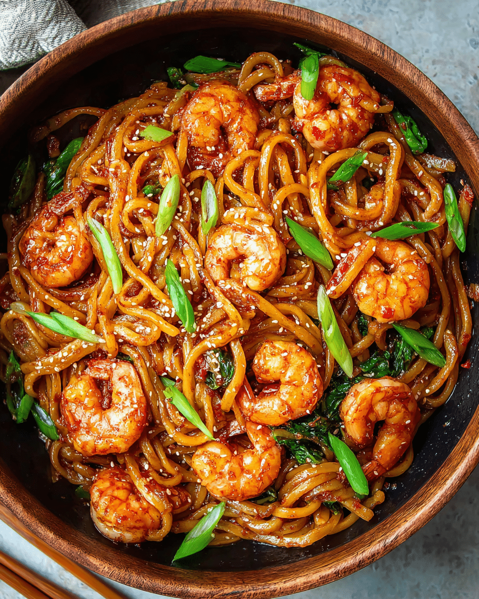 Chili Garlic Shrimp Noodles