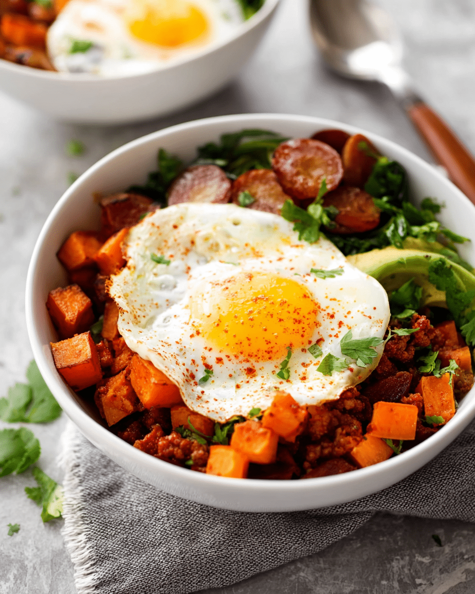Chorizo and Sweet Potato Breakfast Bowls
