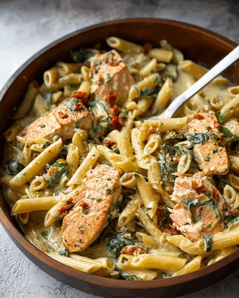 Creamy Salmon Tuscan Pasta