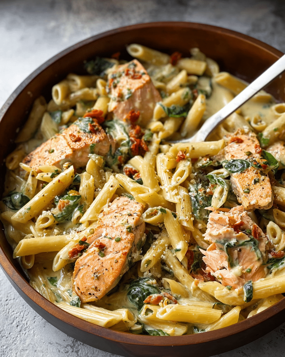 Creamy Salmon Tuscan Pasta