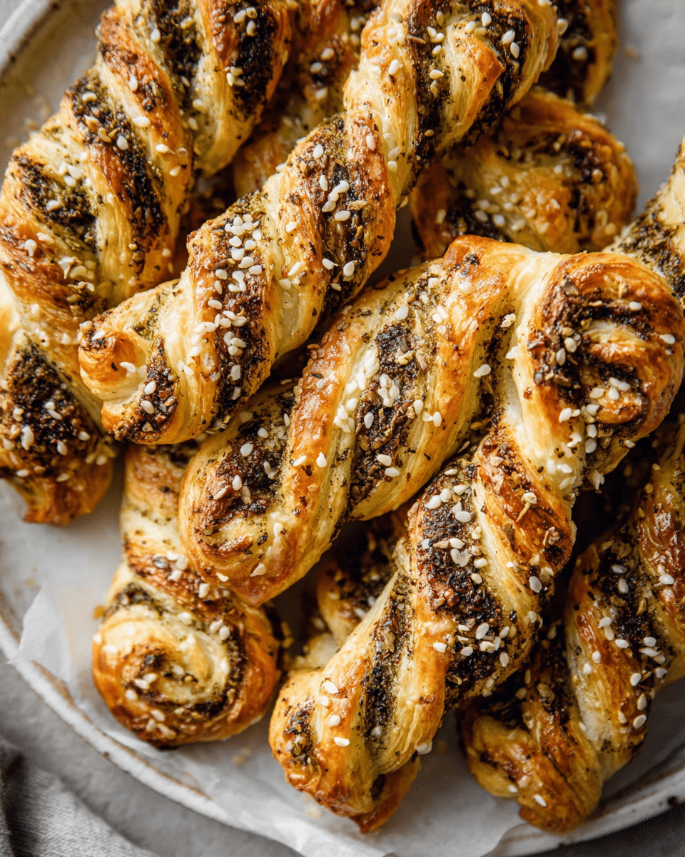 Easy Puff Pastry Twists with Zaatar