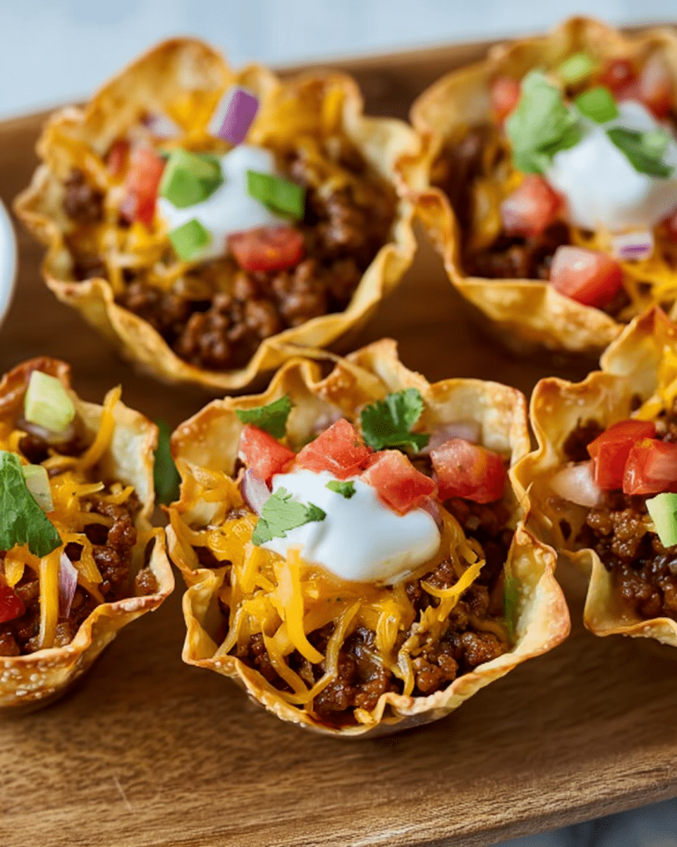 Easy Wonton Taco Cups
