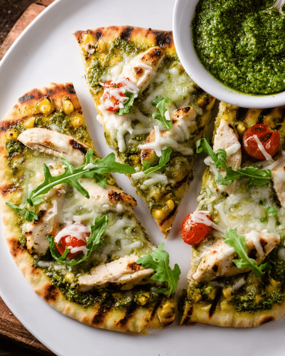 Grilled Pesto Chicken Flatbreads