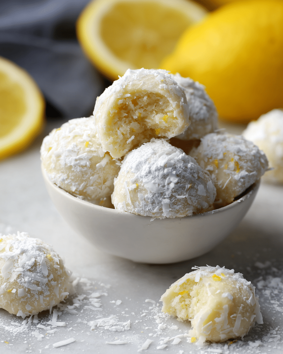 Lemon Coconut Snowball Cookies