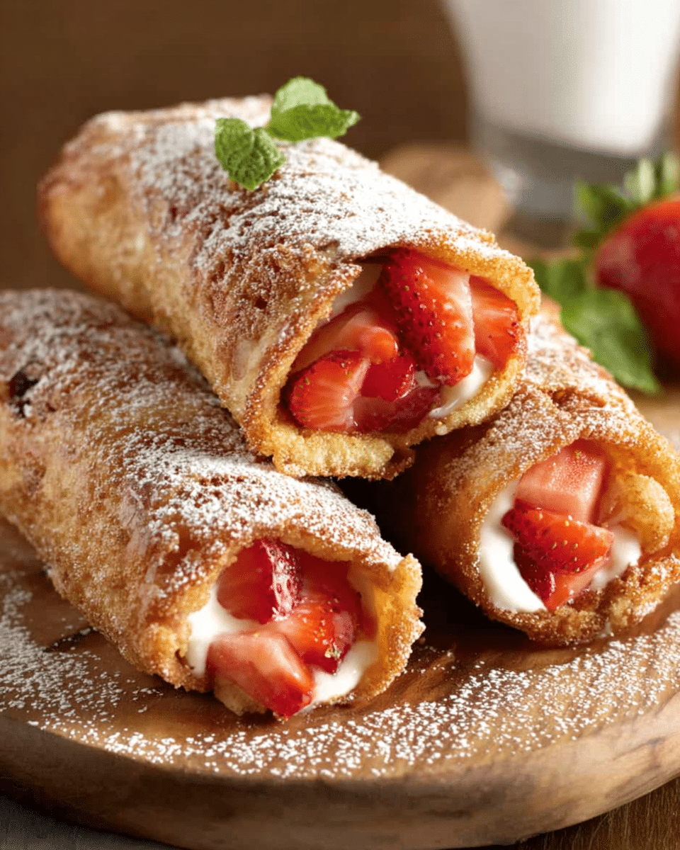 Strawberry Cream Cheese French Toast Roll-Ups