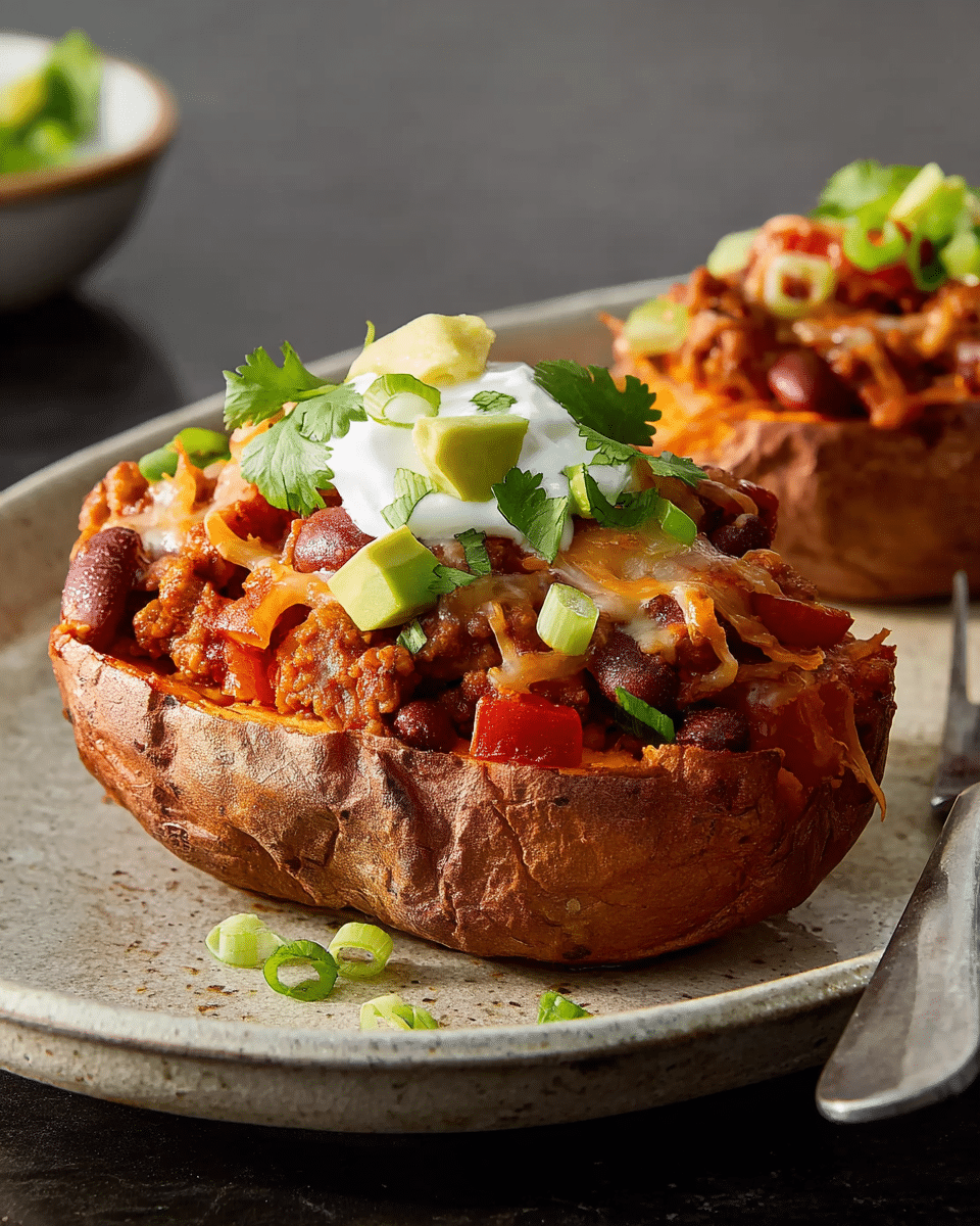 Stuffed Sweet Potatoes with Chili
