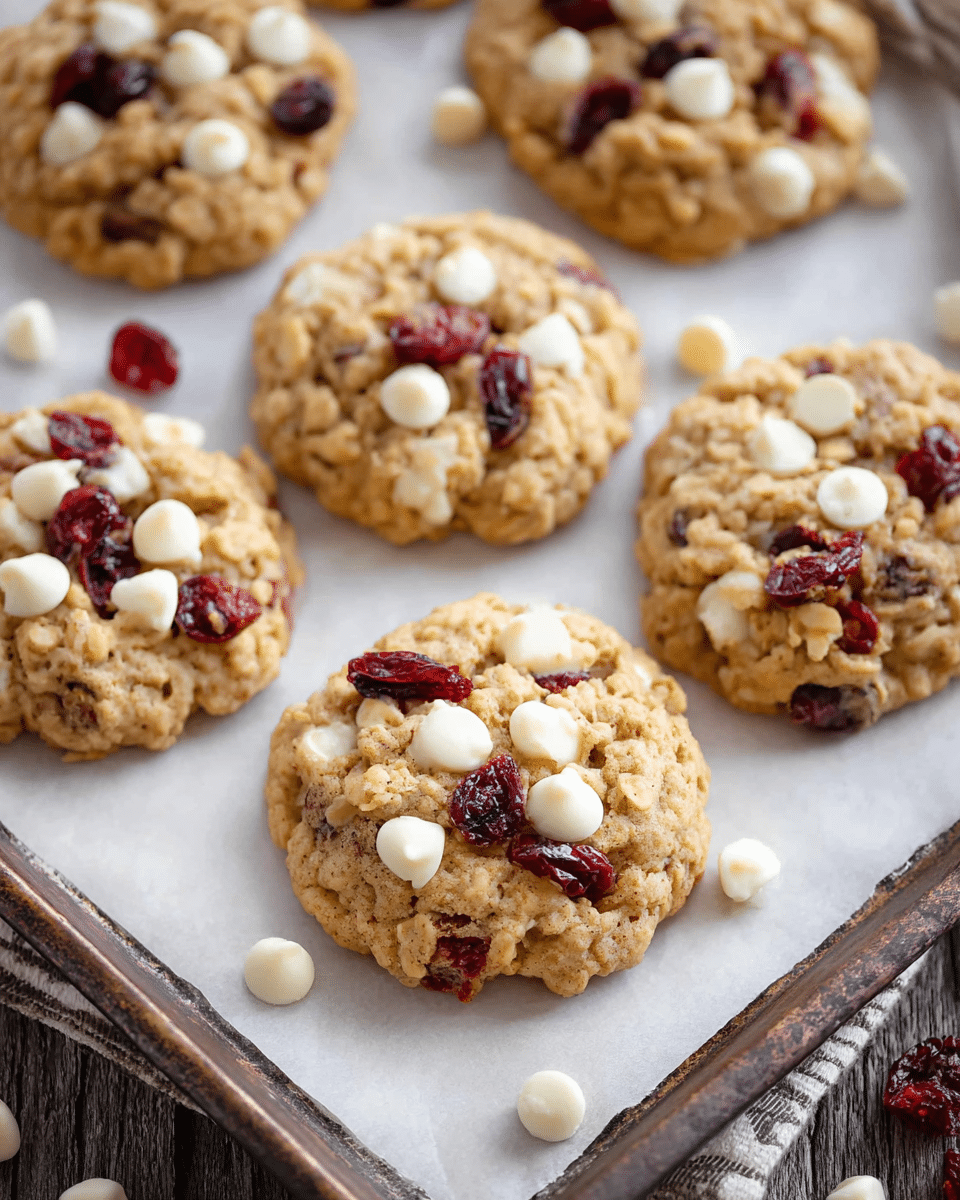 White Chocolate Cranberry Oatmeal Cookies