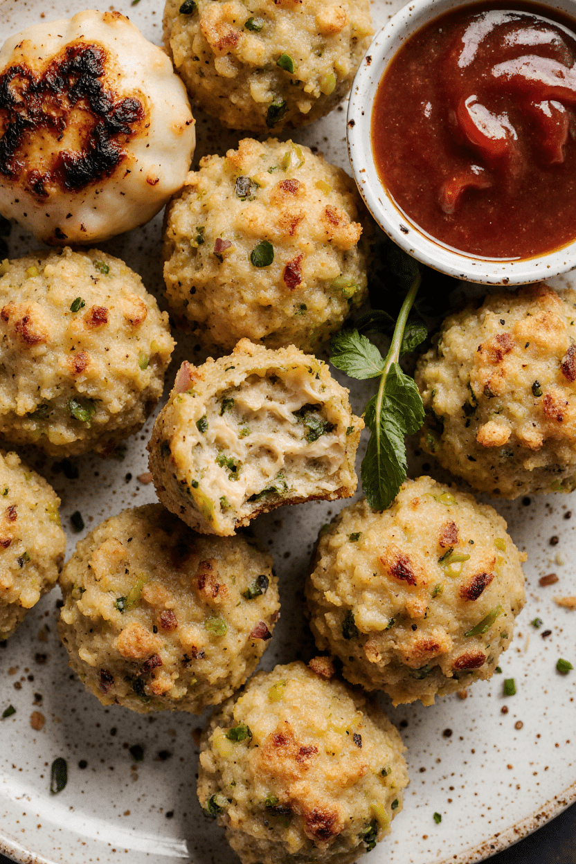 Air Fryer Jalapeño Cheddar Chicken Meatballs
