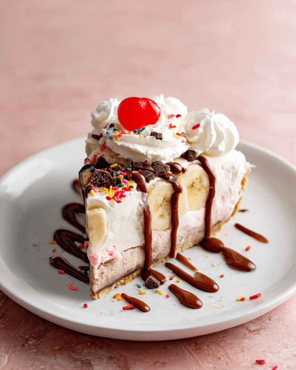Banana Split Ice Cream Pie
