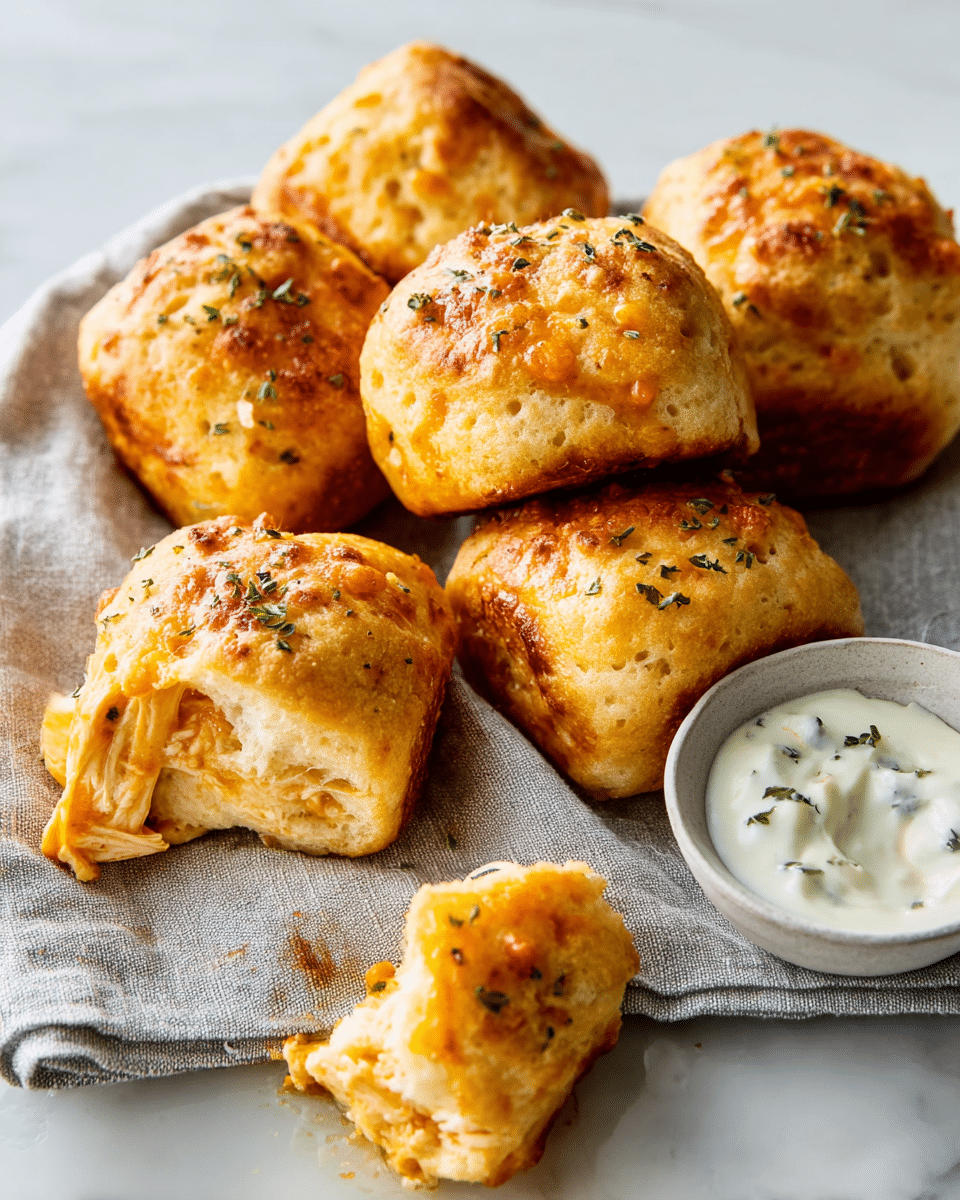 Buffalo Chicken Biscuit Bombs
