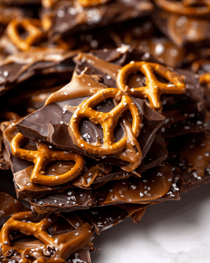 Chocolate Caramel Pretzel Bark