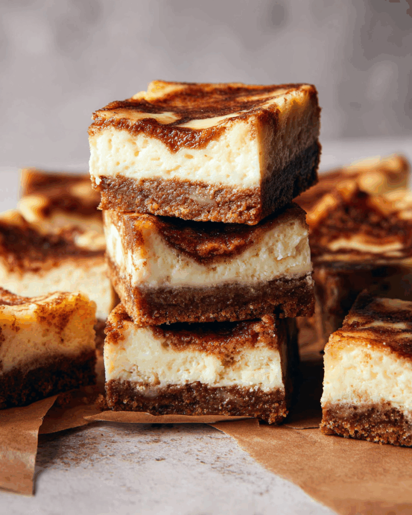 Cinnamon Roll Cheesecake Bars