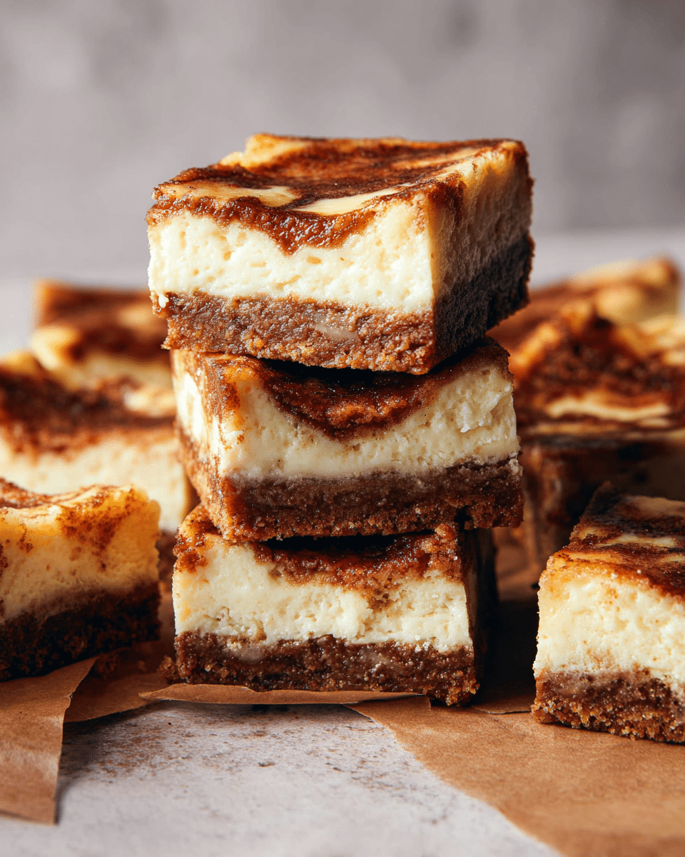 Cinnamon Roll Cheesecake Bars