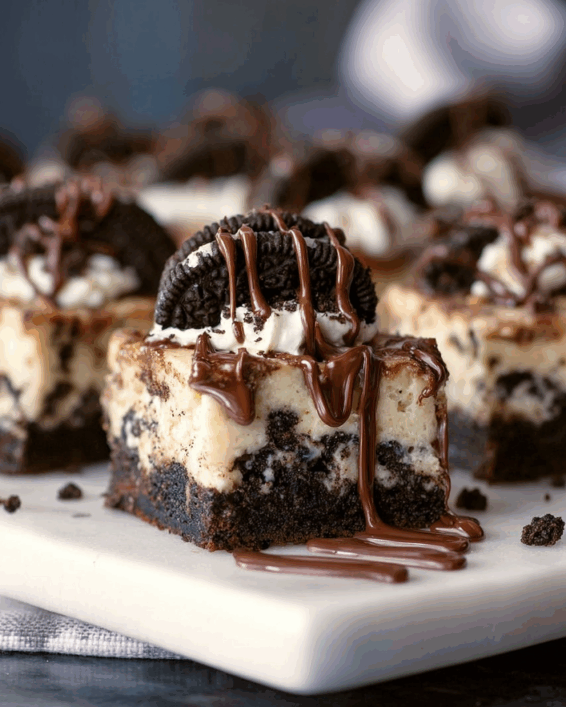 Cookies and Cream Cheesecake Bars