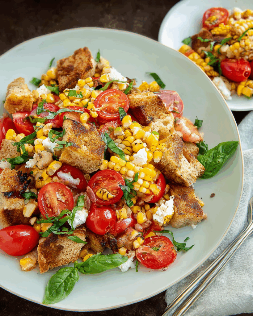 Grilled Corn and Tomato Panzanella Salad