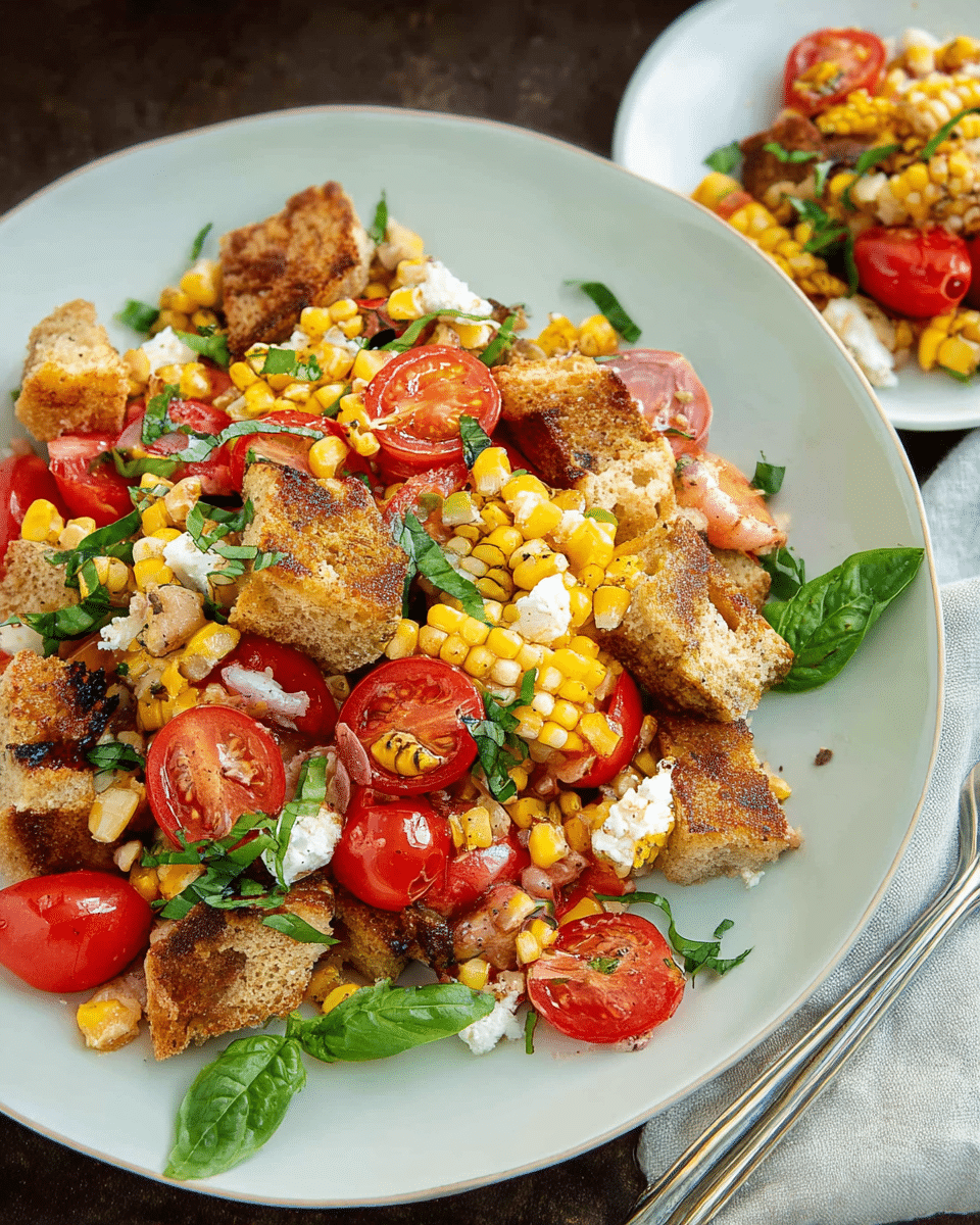 Grilled Corn and Tomato Panzanella Salad