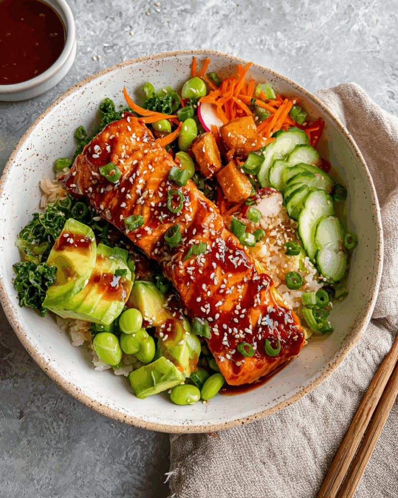 Honey Sriracha Salmon Bowls