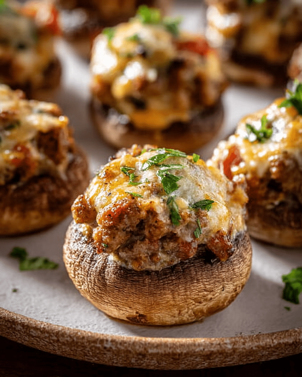 Italian Sausage Stuffed Mushrooms